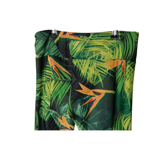 Onzie Womens M/L Tropical Floral Cropped Leggings Yoga Activewear Bird of Paradi - Picture 8 of 12